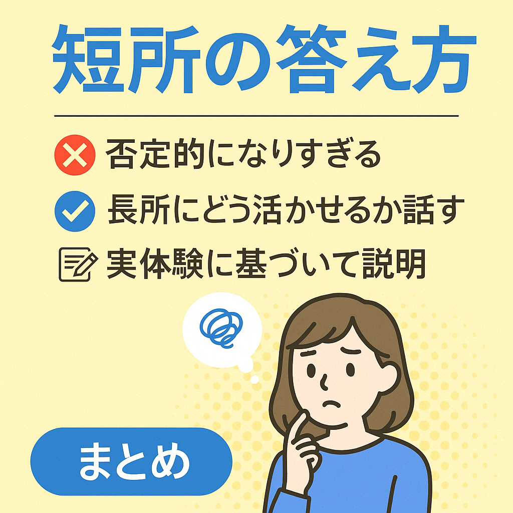 短所を聞かれたときの答え方と注意点